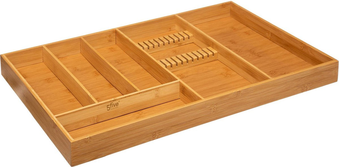 5Five bestekbak van bamboe met messenhouder – 58 x 38 x 5 cm, bruin