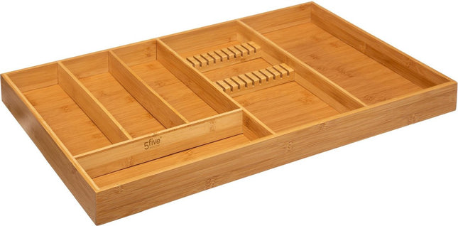 5Five® Besteckkasten Bambus mit Messerhalter – 58x38x5 cm – Braun