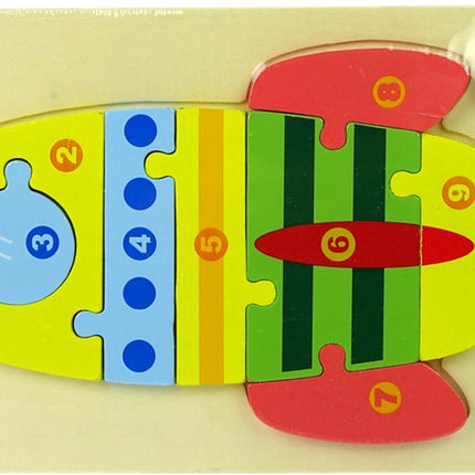 Lean Toys Holzpuzzle Rakete mit Zahlen 1-10 - Pädagogisches Zählspiel - Holzbaustein-Puzzle für Kinder ab 3 Jahren - Zählen lernen Spielzeug - Rocket