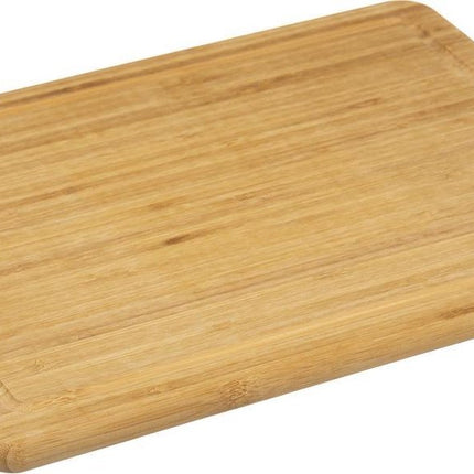Secret de Gourmet Schneidebrett mit Metallgriff - 42 x 30 cm - Bambusholz - Servierplatte - Brotzeitbrett