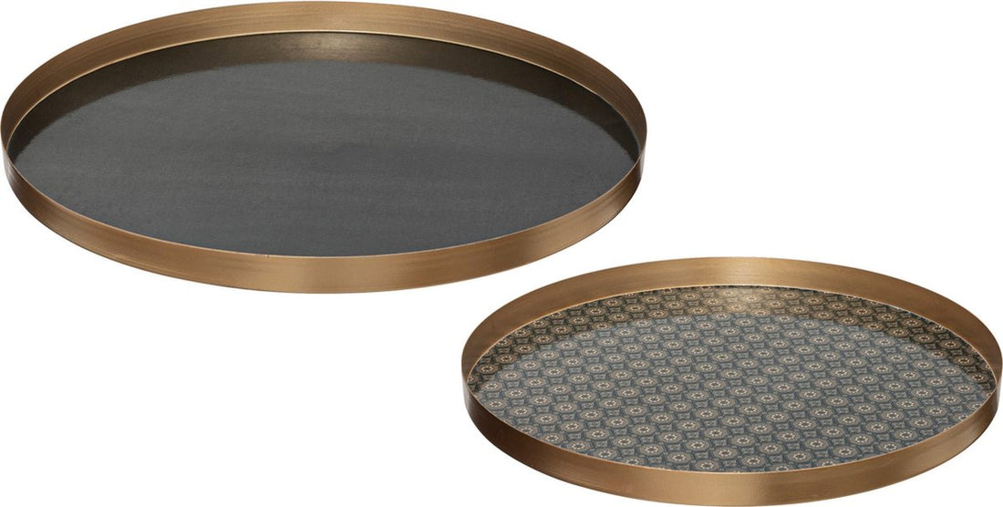 Atmosphera Set de 2 plateaux Jill - plateau en fer - plateau de service
