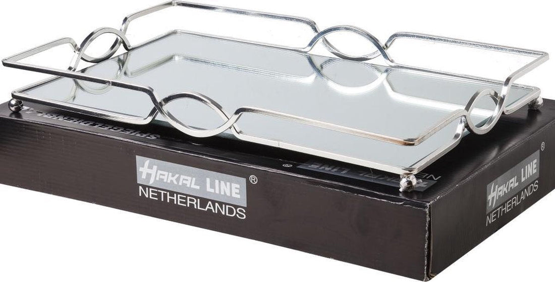 Mirror Tray - Rectangular silver mirror tray - 42cm x 28cm