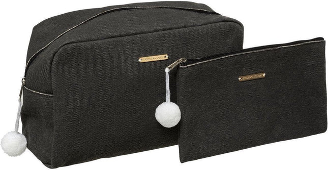Set aus 2 Kultur-/Make-up-/Aufbewahrungstaschen in Schwarz – Reise-/Urlaubskulturtaschen/Make-up-Etui