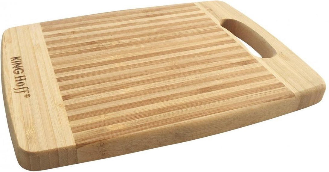 KINGHOFF Planche à découper en bambou 33 cm x 23 cm x 1.8cm