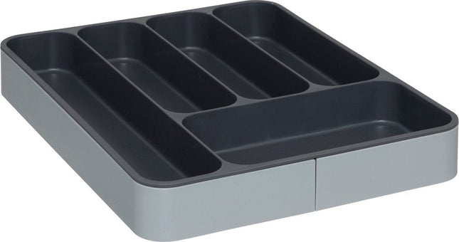 5Five Ausziehbare Besteckschublade XL - 39x5,5x31cm - Grau