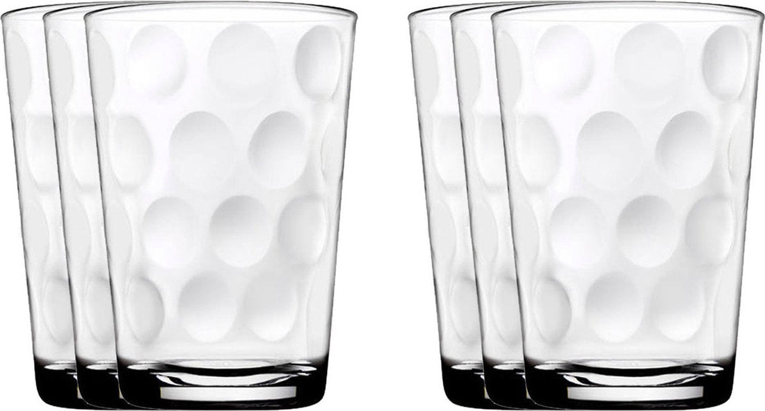 Space drinking glasses/water glasses - 6 pieces - transparent - capacity 210 ml - 7x10 cm