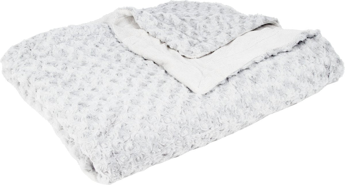 Atmosphera Sprei / deken / plaid - zilvergrijs - polyester - 230 x 180 cm - geknoopt motief