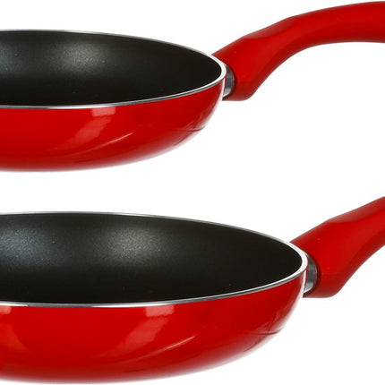 Secret de Gourmet Koekenpannen Milano - D24 en D28 cm - Alle warmtebronnen geschikt - Rood/zwart