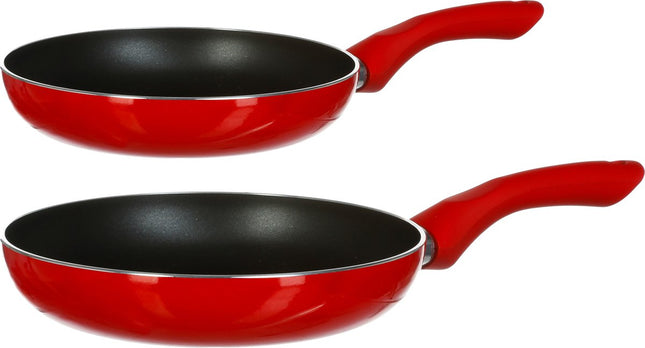 Secret de Gourmet Milano Bratpfannen - Ø 26 und Ø 31 cm - Für alle Herdarten geeignet - Rot/Schwarz