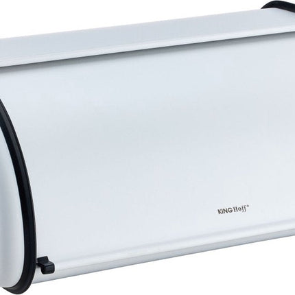 Kinghoff 1864 - Broodtrommel groot - RVS - Wit - Retro - 44x27x18,5 cm