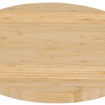 5Five drehbares Serviertablett - Bambusholz - Ø35 cm - hellbraun - rotierend auf hohem Fuß - Tapas - Gebäck - Käse