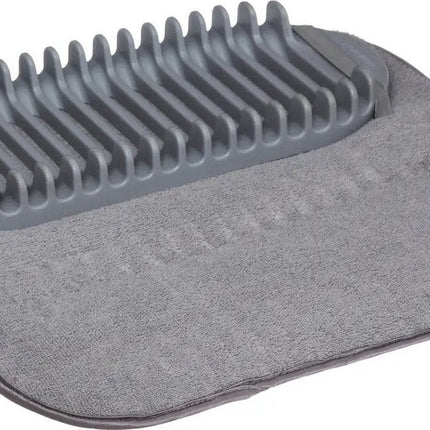 5Five Afwas afdruipmat/afdruiprek set keuken - anti-slip - rubber - grijs - 42 x 43 cm - 2-delig