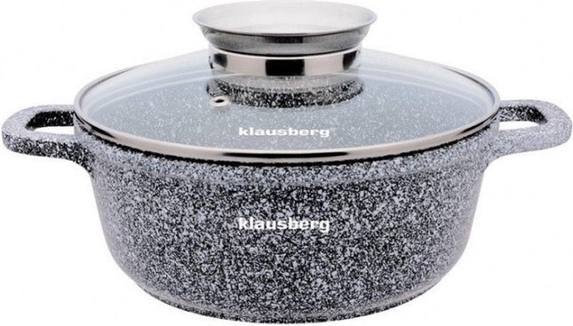 Klausberg 7525 - Kochtopf mit Deckel - marmorgrau - 24 cm - 6,2 Liter
