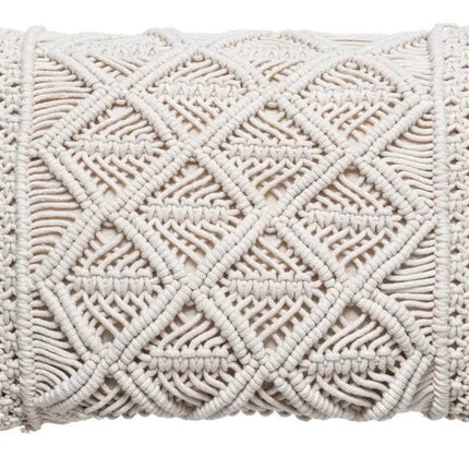 Sierkussen - Macramé Kleur Ivoor Tuin Woonkamer Decoratie - Ecru - 50 Cm X 30 Cm