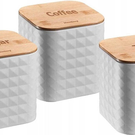 Klausberg 7485 - Aufbewahrungsdosen - Kaffee - Tee - Zucker - weiß