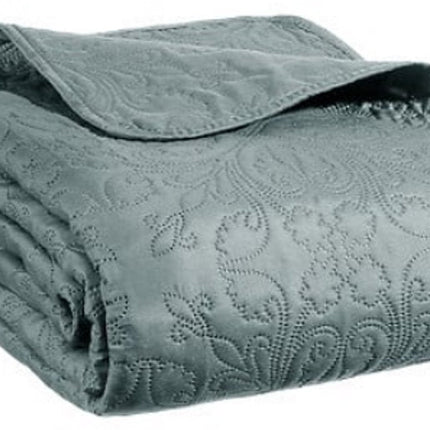 Tagesdecke Arabesque 240 x 260 cm – Mineralblau – Mit 2 Kissenbezügen – Polyester – Bettüberwurf – Schlafzimmerdecke –