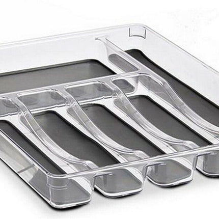 Drawer Organizer Grey Transparent Plastic Silicone (32,3 x 4,5 x 40 cm)