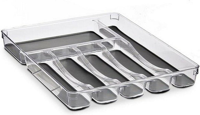 Drawer Organizer Grey Transparent Plastic Silicone (32,3 x 4,5 x 40 cm)