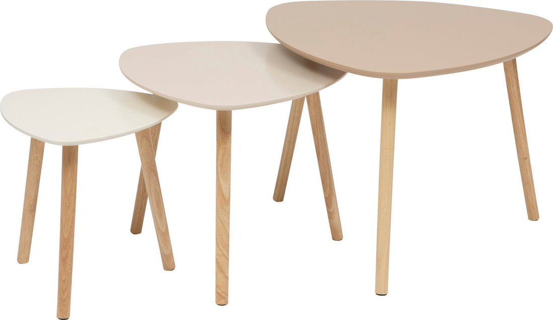 Design Atmosphera Miléo - Lot de 3 tables d'appoint - Beige