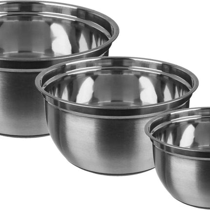 Set 2x Schüsseln/Rührschüsseln - Edelstahl 4,5L/2,5L/1L - Mit Antirutsch