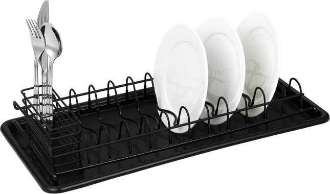 Kinghoff 1479 - Afdruiprek staal-kunststof 50,5x24,5x9,5cm zwart