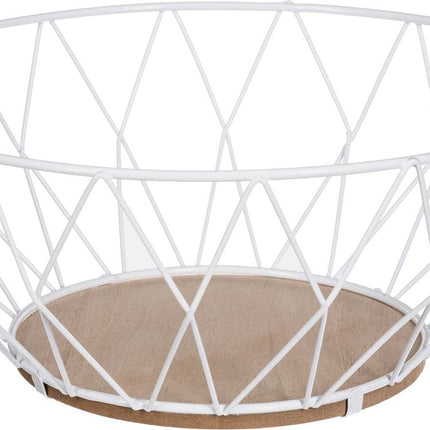 5Five Obstkorb/Obstschale - Drahtmetall - weiß - Durchmesser 28 cm