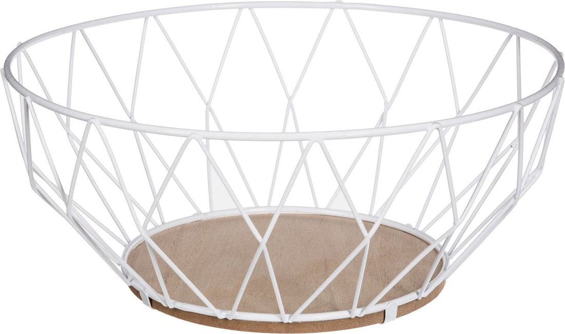 5Five Fruit basket/fruit bowl - wire metal - white - Dia 28 cm