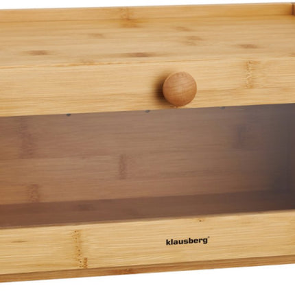 KLAUSBERG Bambus Brotkasten mit Acrylfront - 40x24,5x19 cm - Natürliche Brotaufbewahrung - KB-7924 - Brotkasten - Brotaufbewahrungsbox