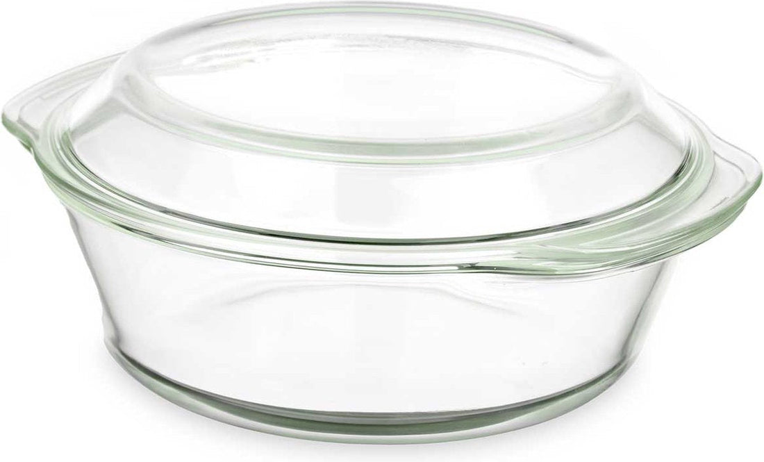 Plat rond avec couvercle résistant à la chaleur, 2 L
