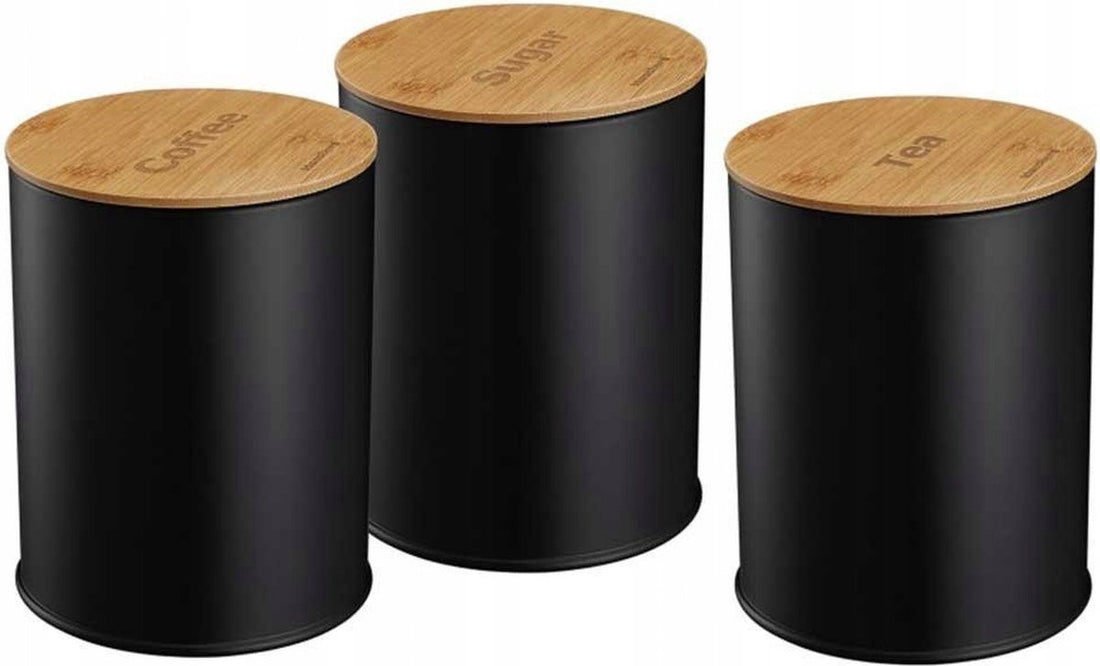 Klausberg 7490 - boîtes de rangement - café - thé - sucre - noir