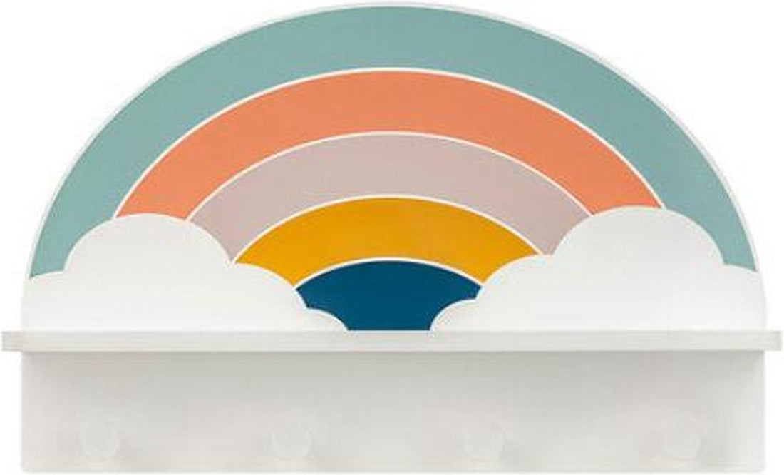 Atmosphera Kids Portemanteau avec étagère murale 30x12x48cm - Arc-en-ciel