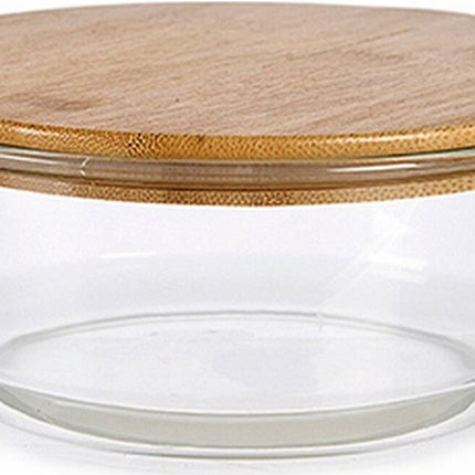 Brotdose Transparent Bambus Borosilikatglas 17 x 7 x 17 cm
