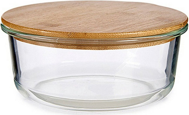 Lunchbox Transparant Bamboe Borosilicaatglas 17 x 7 x 17 cm