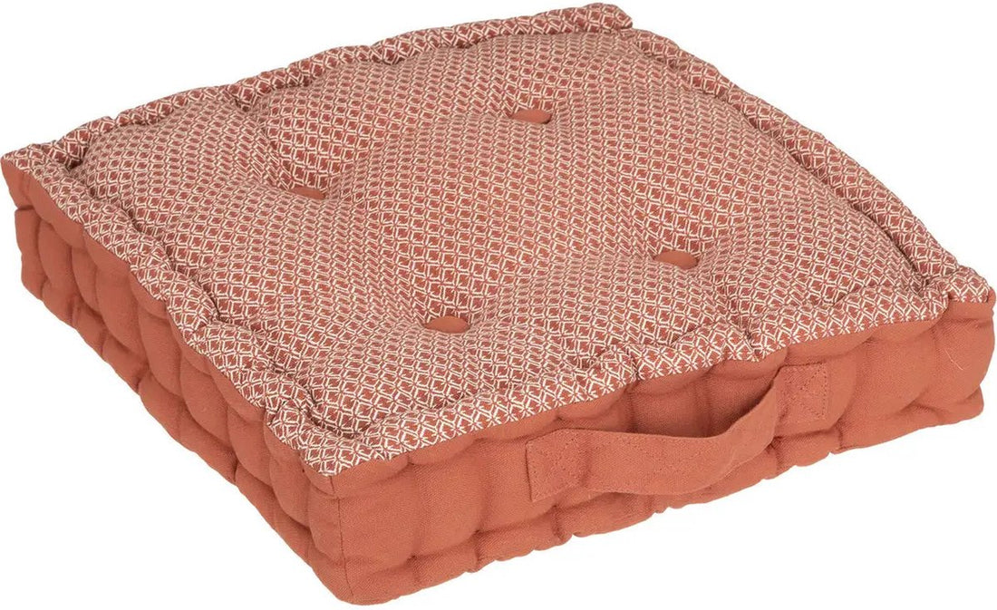 Coussin de sol Atmosphera Square - rouge pierre - coton - 40 x 40 x 8 cm - Coussin de sol/matelas extra épais