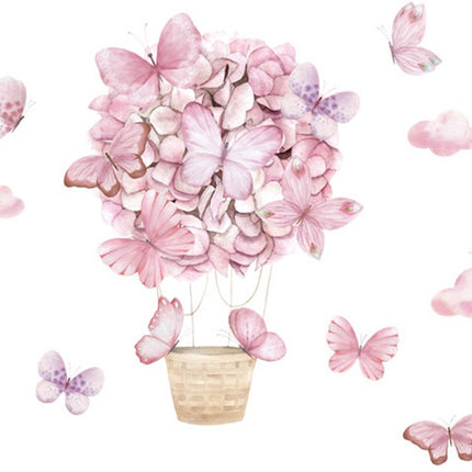 Wandtattoo Rosa Schmetterlinge - Selbstklebende Wanddekoration für Kinderzimmer - 53x88 cm - Schmetterling Wandsticker für Mädchenzimmer und Babyzimmer