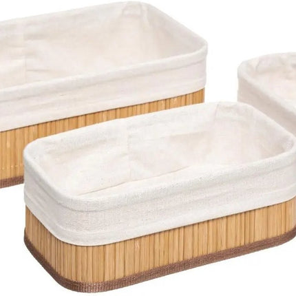 Five® 3er-Set Brotkörbe aus Bambus – Brotkorb – Brotkörbe – Brot – Bambus – Aufbewahren – Frühstück – Körbchen