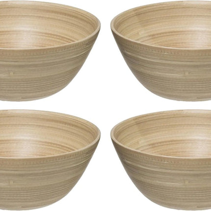 Secret de Gourmet - 8x - Slakom/serveer schaaltjes - bamboe - beige- D17 cm