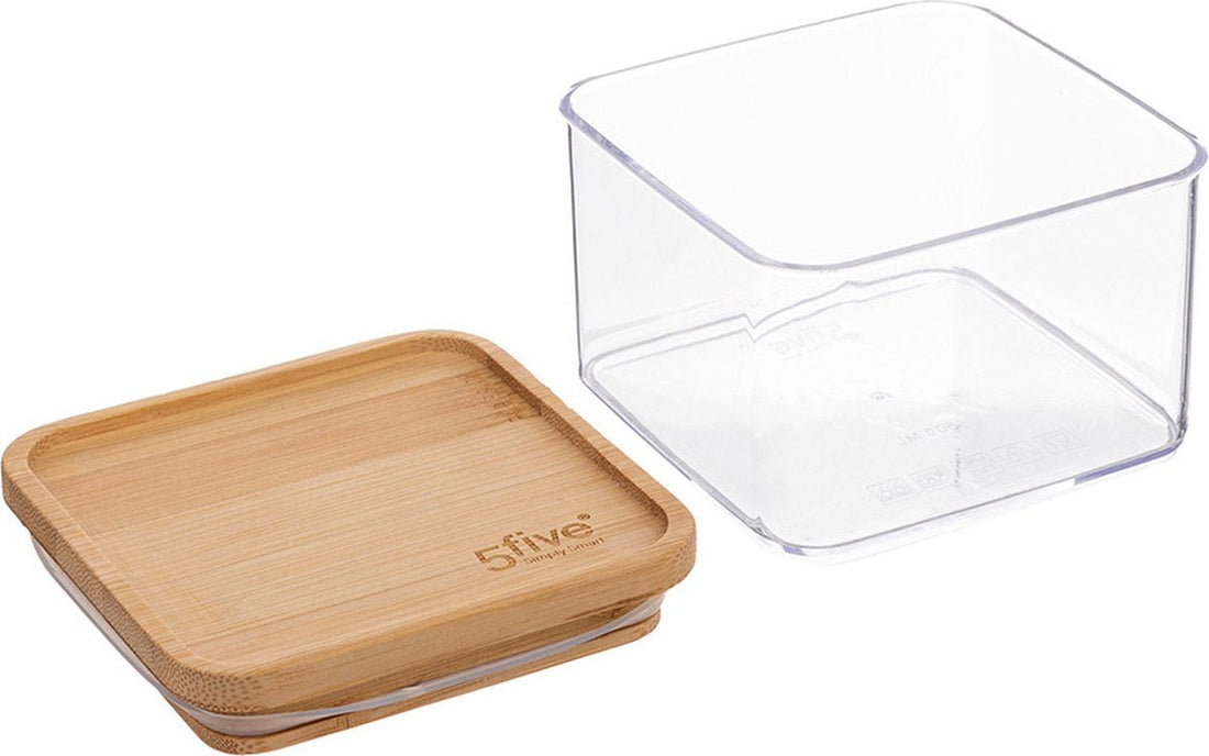 5Five - Kitchen storage jar - Berlino - plastic / bamboo - 1000 ml