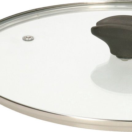5Five universele pannendeksel voor pannen van 20 cm - glas - stoomgaatje - D21 x H6 cm
