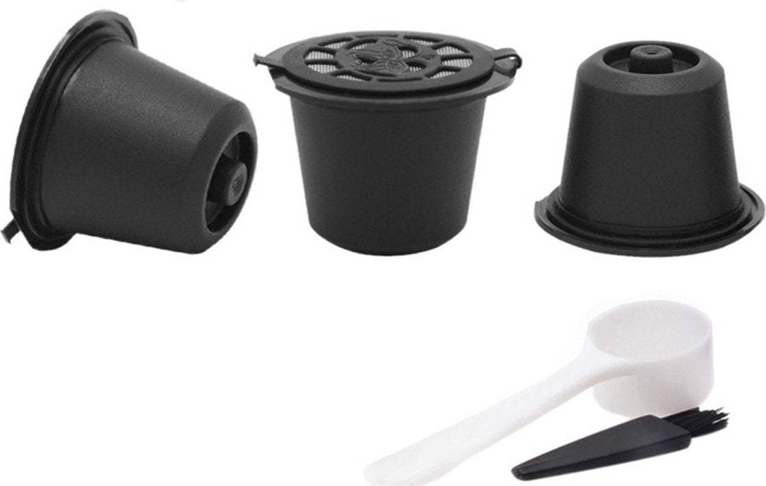 5 capsules rechargeables Nespresso avec doseur et brosse