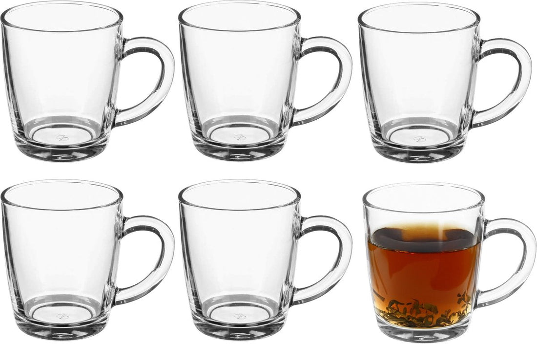 Secret de Gourmet koffieglazen en theeglazen met oor – set van 12, 340 ml