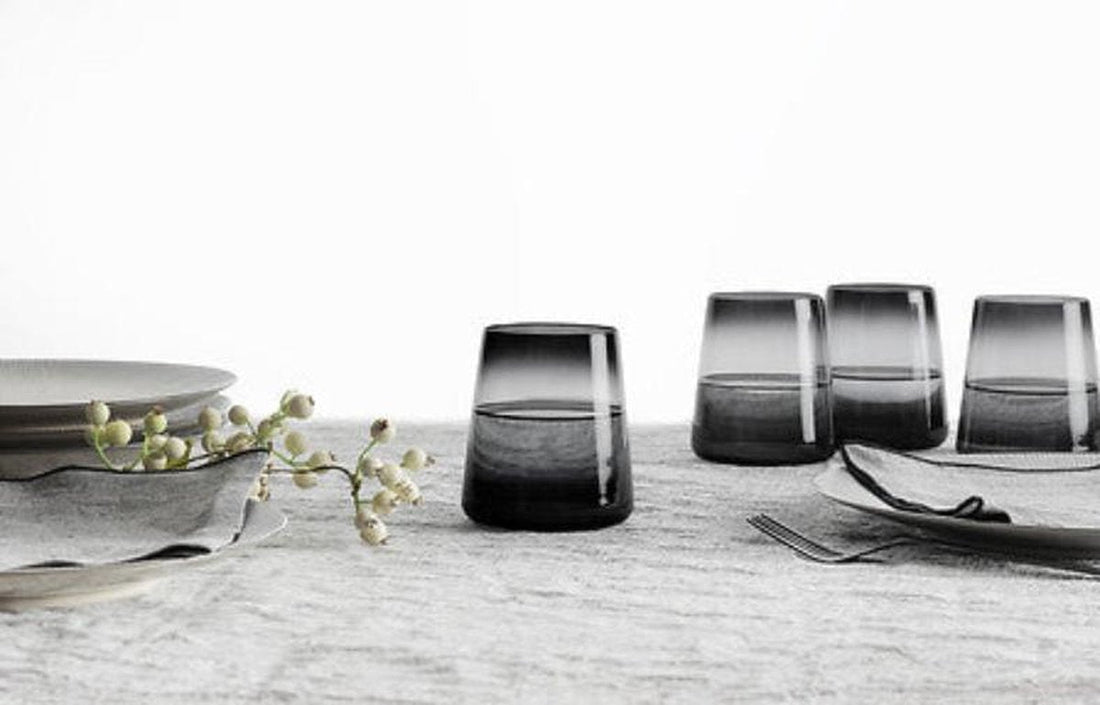 Secret de gourmet Lot de 6 verres à eau - Trapeze 38cl - Gris foncé