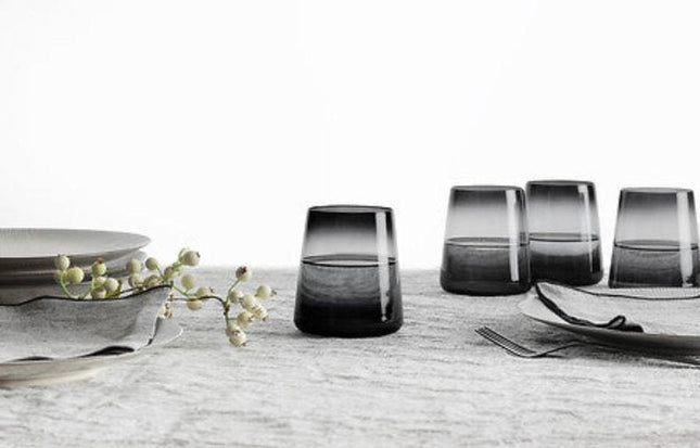 Secret de gourmet Waterglazen set van 6 - Trapeze 38cl - Donkergrijs