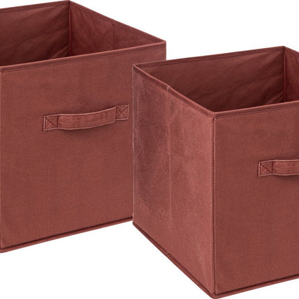 5Five Opbergmand/kastmandje - 6x stuks - Bordeaux rood - 31 x 31 x 31 cm - 29 liter - Vakkenkast manden - Stof met versterkte bodem - Opvouwbaar