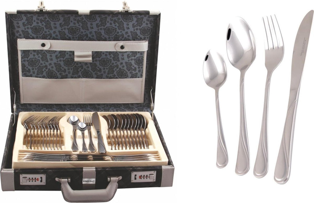 Cutlery set - 12-person - 72-piece - Luxury storage case - 18/10 - Kinghoff - KH-3544