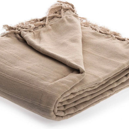 Tagesdecke Baumwolle beige taupe 230 x 250 cm | Doppelbettdecke