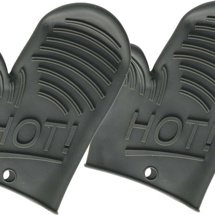 Secret de Gourmet Silikon Ofenhandschuh/Topflappen - 2er-Set - grau - 15 x 21 cm - Topfhandschuh - Küchenhandschuh