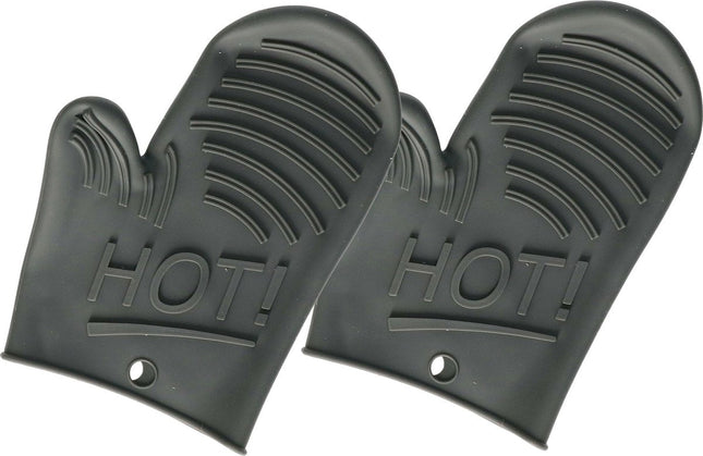 Secret de Gourmet Silikon Ofenhandschuh/Topflappen - 2er-Set - grau - 15 x 21 cm - Topfhandschuh - Küchenhandschuh