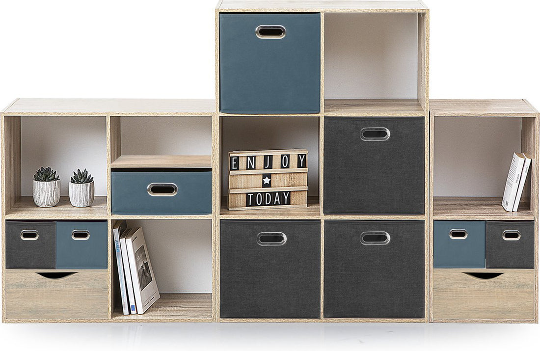 5Five Storage basket/shelf basket - 2x - Emerald green - 31 x 31 x 31 cm - 29 liters - Cube unit baskets - Fabric with reinforced bottom - Foldable