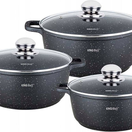 Kinghoff 1606 - Bratpfannen-Set - 6-teilig - Marmorbeschichtung